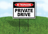NO TRESPASSING Private Drive Yard Sign Road with Stand LAWN POSTER