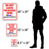 DO NOT LEAVE PACKAGES HERE UPS USPS FEDEX AMAZON UNLESS  Aluminum Composite Sign