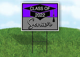 CLASS 2022 SENIOR PURPLE GRAY Yard Sign with Stand LAWN SIGN