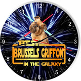 Best Brussels Griffon Dog Galaxy Wars Space Star Kitchen Livingroom Wall Clock