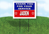 JADEN THANK YOU SERVICE 18 in x 24 in Yard Sign Road Sign with Stand