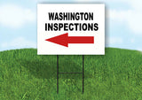 INSPECTIONS LEFT ARROW RED_ WASHINGTON Yard Sign w Stand LAWN SIGN Single