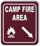 CAMPFIRE AREA DIRECTIONAL ARROW TRAIL 8 Variations Metal Aluminum composite sign