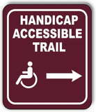 HANDICAP ACCESSIBLE TRAIL DIRECTIONAL ARROWS Metal Aluminum composite sign