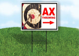AX throwing right arrow picture  18 in x 24 in Yard Sign Road Sign with Stand