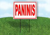 PANINIS RED WHITE Yard Sign Road with Stand LAWN SIGN