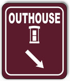 OUTHOUSE DIRECTIONAL ARROW TRAIL 8 Variations Metal Aluminum composite sign
