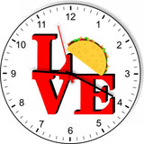 I Love Tacos Love Park Funny Kitchen Living room Wall Clock
