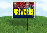 FIREWORKS EXPLODING BACKGROUND Plastic Yard Sign ROAD SIGN with Stand
