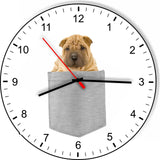 Chinese Shar-pei In Your Pocket Puppy Dog kitchen living room Wall Clock