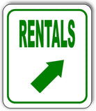 RENTALS DIRECTIONAL GREEN 8 Arrow Variations Metal Aluminum composite sign