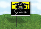 CLASS 2022 SENIOR YELLOW BLACK Yard Sign with Stand LAWN SIGN