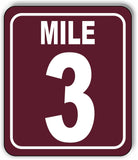 Mile 3 Distance Marker Brown Running Race 5k Marathon Aluminum Composite Sign