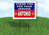 ANTONIO THANK YOU SERVICE 18 in x 24 in Yard Sign Road Sign with Stand