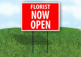 FLORIST OPEN RED Plastic Yard Sign ROAD SIGN with Stand