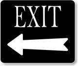 EXIT LEFT ARROW BLACK Metal Aluminum composite sign