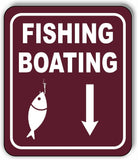 FISHING BOATING DIRECTIONAL DOWNWARDS ARROW Metal Aluminum composite sign