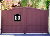 80 Bay Garage Door Plate Field Lane Gate Number BLACK Aluminum Composite Sign