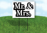 MR AND MRS BLACK AND WHITE Yard Sign with Stand LAWN SIGN