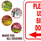 Please use side door Left Arrow Aluminum Composite Sign