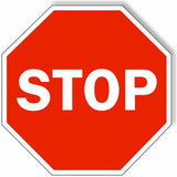 Red STOP sign safety traffic  metal outdoor sign PARKING SIGNAGE