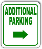 ADDITIONAL PARKING DIRECTIONAL GREEN 8 Arrow Variations Aluminum composite sign