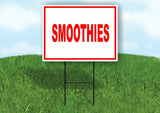 SMOOTHIES RED WHITE Yard Sign Road with Stand LAWN SIGN