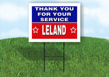 LELAND THANK YOU SERVICE 18 in x 24 in Yard Sign Road Sign with Stand