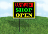 SANDWICH SHOP OPEN NEON Yard Sign with Stand LAWN SIGN
