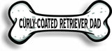 Dog Dad Curly-Coated Retriever Bone Car Magnet Bumper Sticker 3"x7"