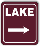 LAKE DIRECTIONAL RIGHT ARROW CAMPING Aluminum composite sign