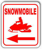 Snowmobile LEFT ARROW RED Metal Aluminum composite sign