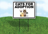 CATS FOR ADOPTION WITH PICTURE AND BORDER Yard Sign with Stand LAWN SIGN