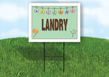 LANDRY WELCOME BABY GREEN  18 in x 24 in Yard Sign Road Sign with Stand