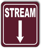 STREAM DIRECTIONAL DOWN ARROW CAMPING Aluminum composite sign