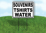 SOUVENIRS TSHIRTS WATER BLACK BORDER Yard Sign with Stand LAWN SIGN
