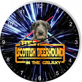 Best Scottish Deerhound Dog Galaxy Wars Space Star Kitchen Livingroom Wall Clock