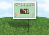 HAZEL WELCOME BABY GREEN  18 in x 24 in Yard Sign Road Sign with Stand