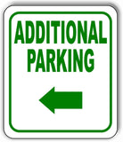 ADDITIONAL PARKING DIRECTIONAL GREEN 8 Arrow Variations Aluminum composite sign