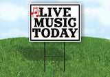 LIVE MUSIC TODAY RED NOTES BLACK Yard Sign Road with Stand LAWN SIGN