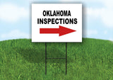 INSPECTIONS RIGHT ARROW RED_ OKLAHOMA Yard Sign with Stand LAWN SIGN