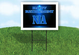 NIA RETIREMENT BLUE 18 in x 24 in Yard Sign Road Sign with Stand