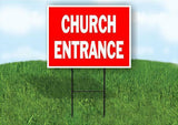 CHURCH ENTRANCE Plastic Yard Sign ROAD SIGN with Stand