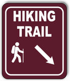 HIKING TRAIL DIRECTIONAL 45 DEGREES DOWN RIGHT ARROW Aluminum composite sign