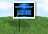 JASMINE RETIREMENT BLUE 18 in x 24 in Yard Sign Road Sign with Stand