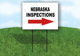 INSPECTIONS RIGHT ARROW RED_ NEBRASKA Yard Sign with Stand LAWN SIGN