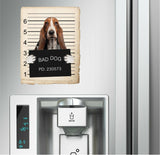 Basset Hound Mugshot Bad Dog Fridge refrigerator Car Magnet Bumper Sticker