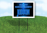 JUDSON RETIREMENT BLUE 18 in x 24 in Yard Sign Road Sign with Stand