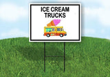 ICE CREAM TRUCKS BLACK BORDER Yard Sign Road with Stand LAWN SIGN
