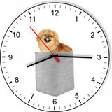 Pekingese In Your Pocket Dog kitchen living room Wall Clock